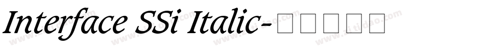 Interface SSi Italic字体转换